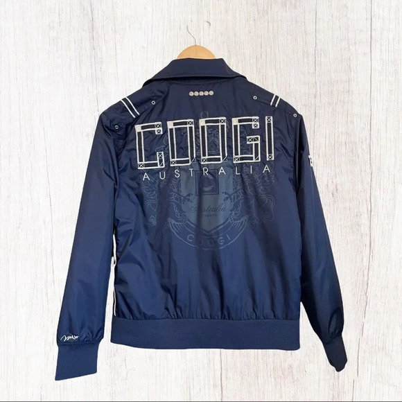 Coogi Navy Nylon Bomber Jacket SZ S‎ - Picture 2 of 8
